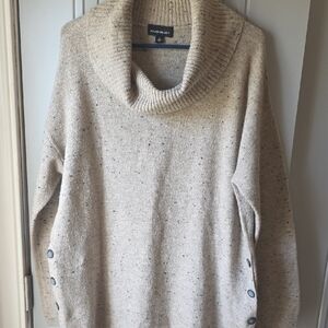 Fortune & Ivy Women's Beige Cowl Neck Sweater